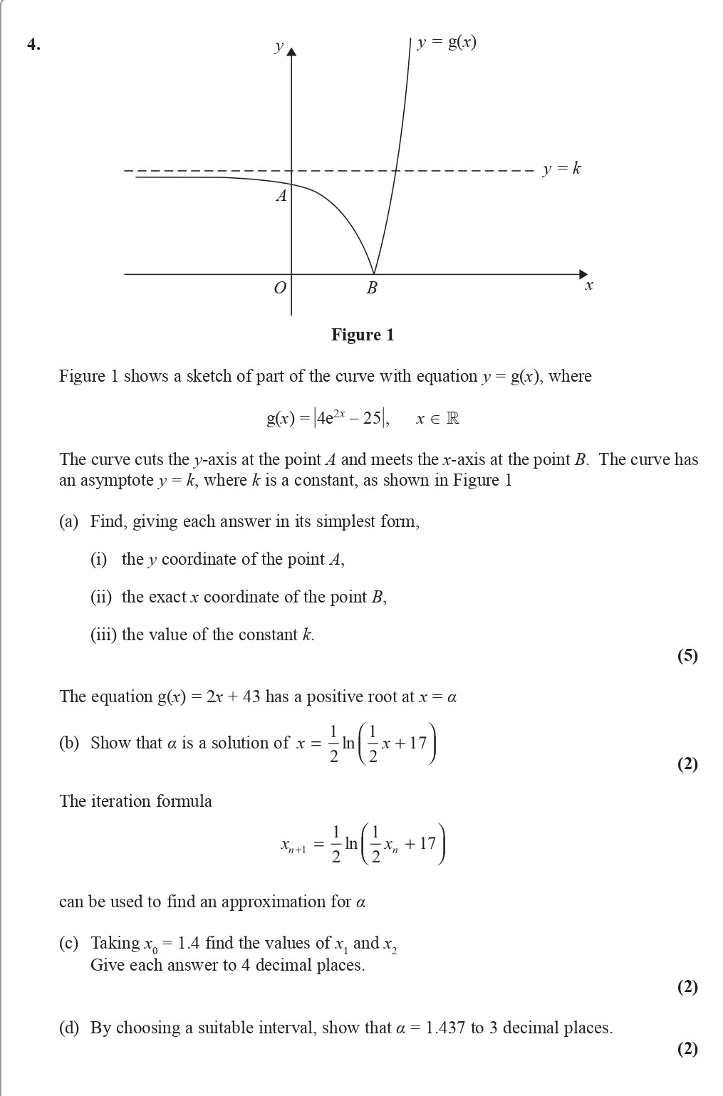 Figure-1-shows-a-sketch-of-part-of-the-curve-with-equation-$y-=-g(x)$,-where---g(x)-=-|4e^{2x}---25|,-\,-x-\in-\mathbb{R}-Edexcel-A-Level Maths Pure-Question 5-2016-Paper 3.png